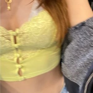 yellow lace tank top